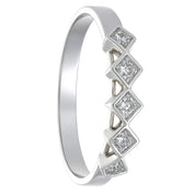 Anello - 18 carati Oro bianco - 0.05ct. tw. Diamante (Naturale)