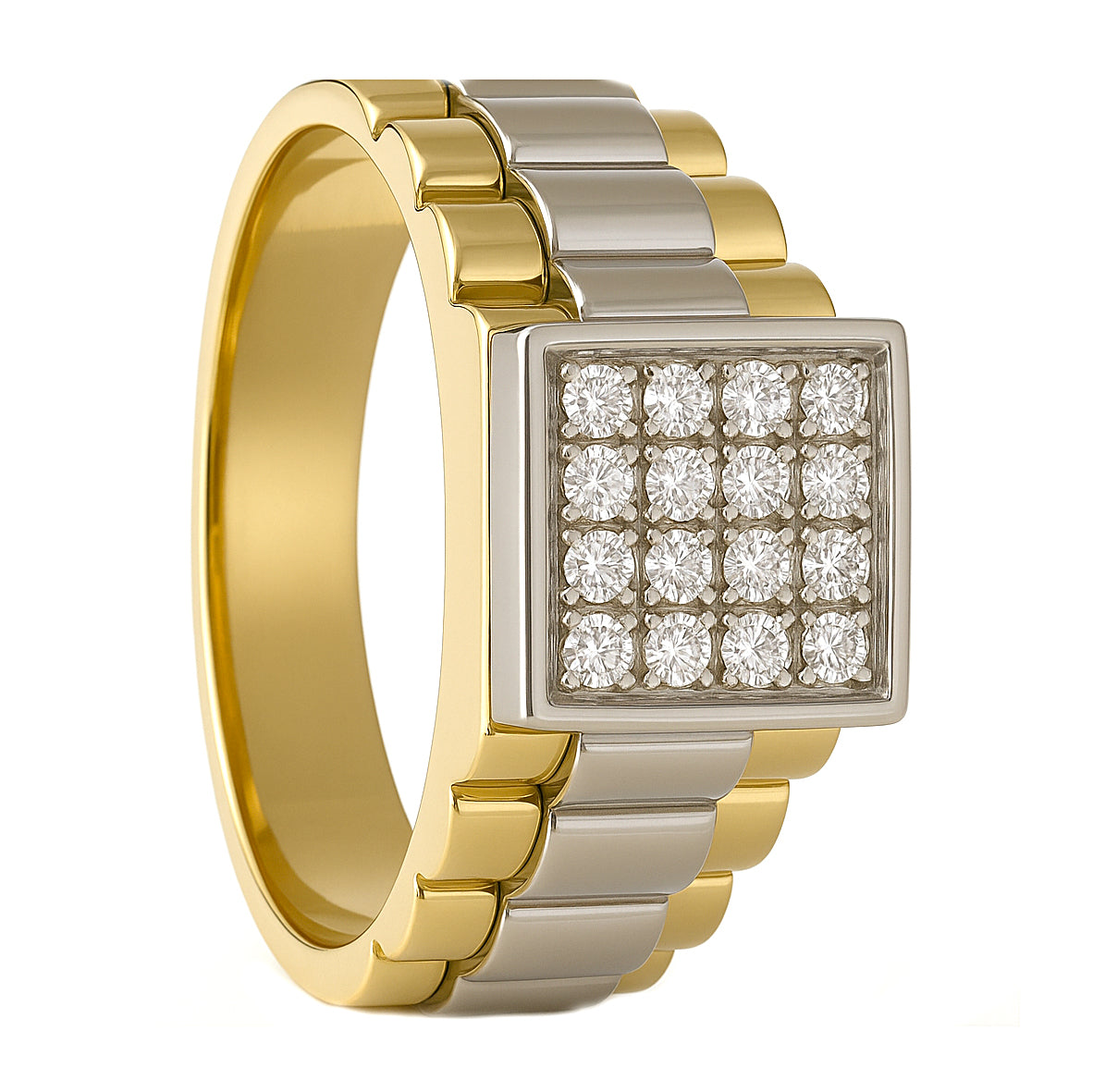 Anello - 18 carati Oro bianco, Oro giallo - 0.24ct. tw. Diamante (Naturale)