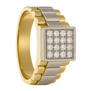 Anello - 18 carati Oro bianco, Oro giallo - 0.24ct. tw. Diamante (Naturale)