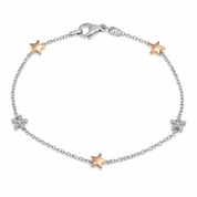 Bracciale - 18 carati Oro bianco, Oro giallo - 0.10ct. tw. Diamante (Naturale) - Made in Italy - Handmade