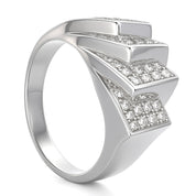 Anello - 18 carati Oro bianco - 0.84ct. tw. Diamante (Naturale)