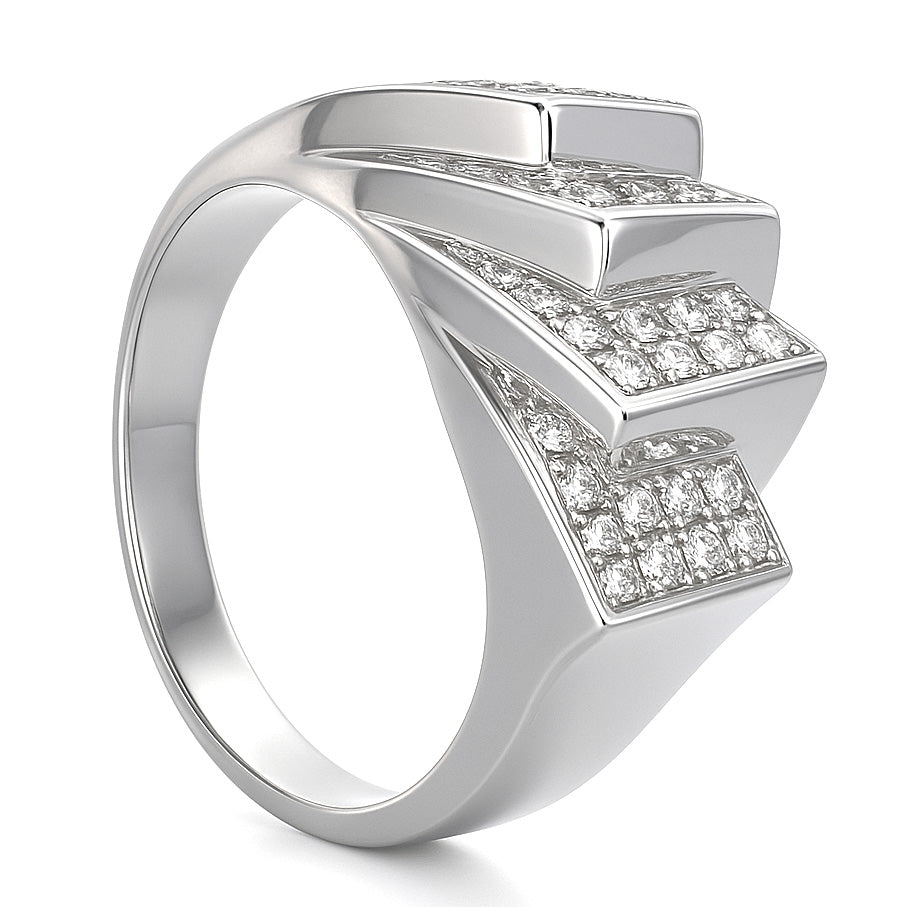 Anello - 18 carati Oro bianco - 0.84ct. tw. Diamante (Naturale)