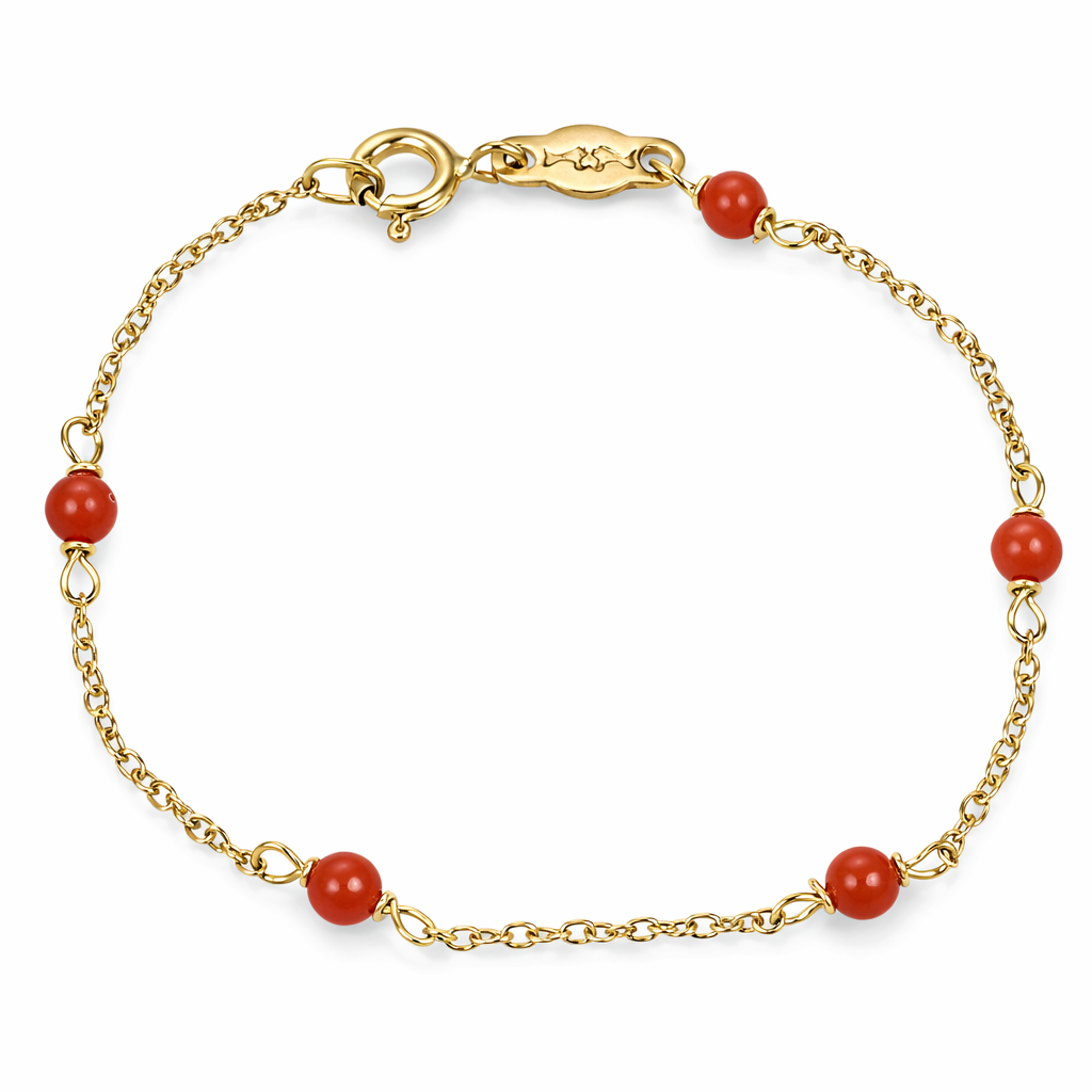 Bracciale - 18 carati Oro giallo Corallo