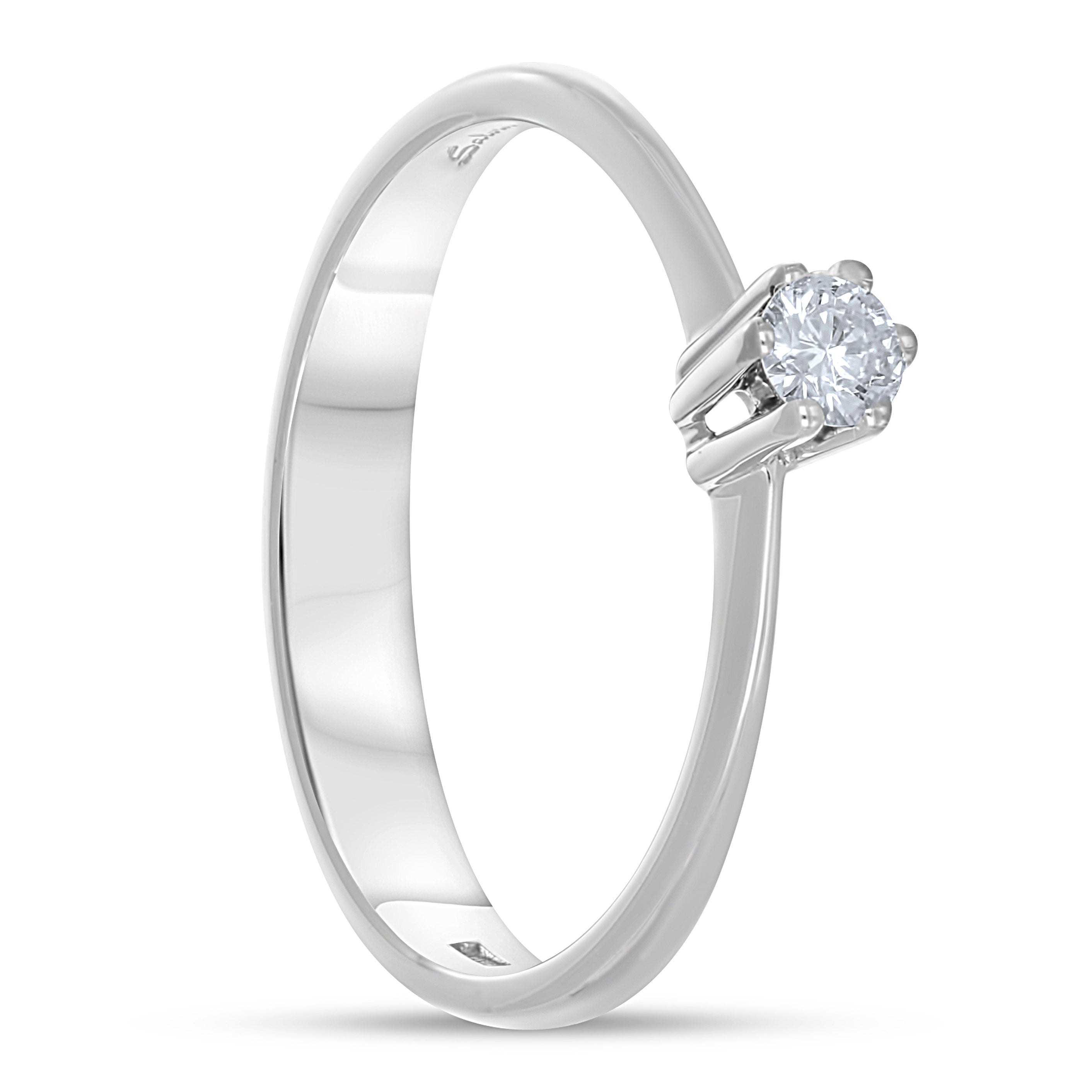 Anello - 18 carati Oro bianco - 0.18ct. tw. Diamante (Naturale)