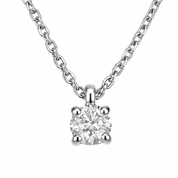 Collana con Ciondolo in oro bianco 18 carati - Diamante 0.05