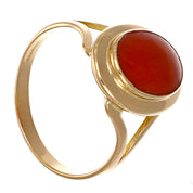 Anello - 18 carati Oro giallo Corallo