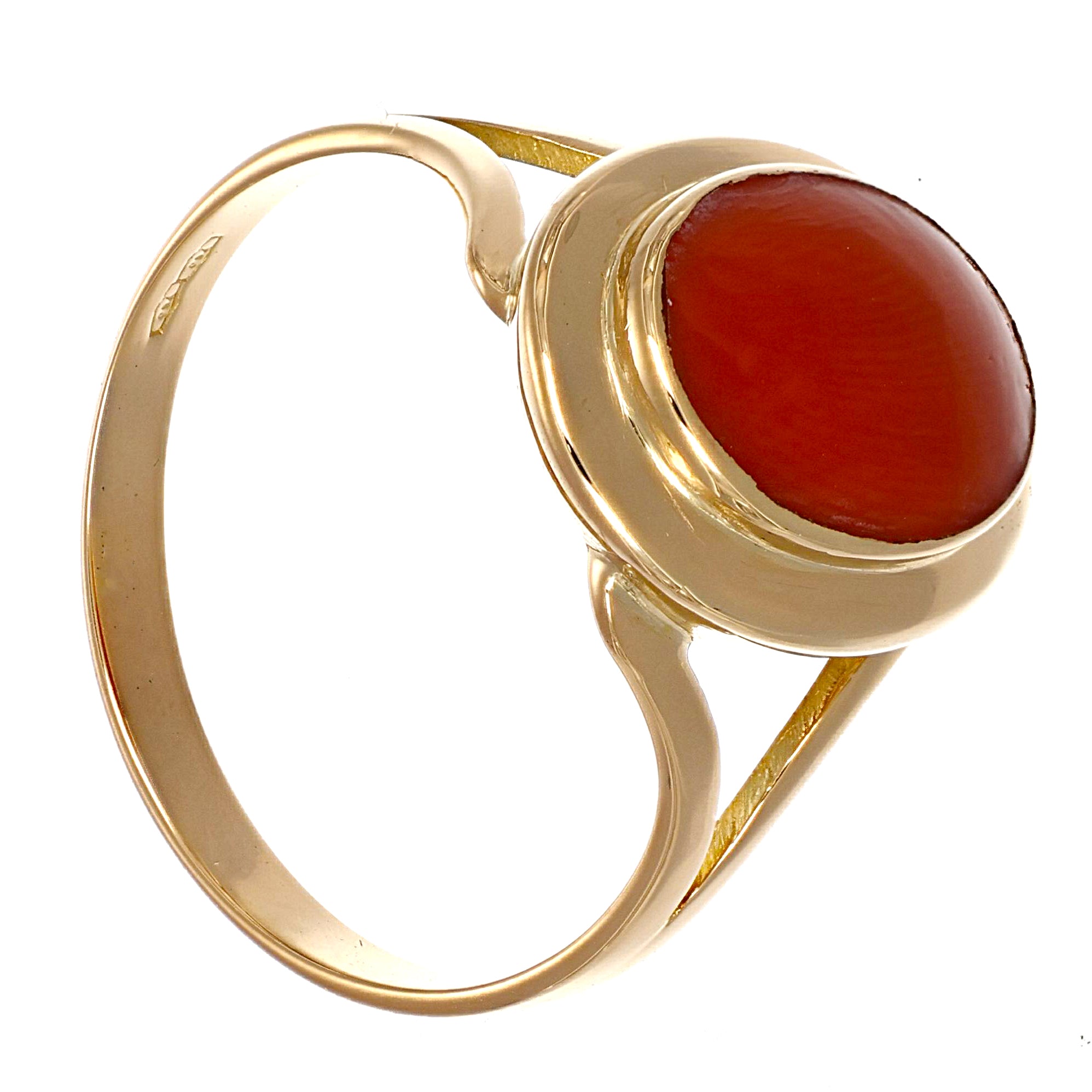 Anello - 18 carati Oro giallo Corallo