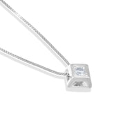 Collana con ciondolo - 18 carati Oro bianco - 0.09ct. tw. Diamante (Naturale)