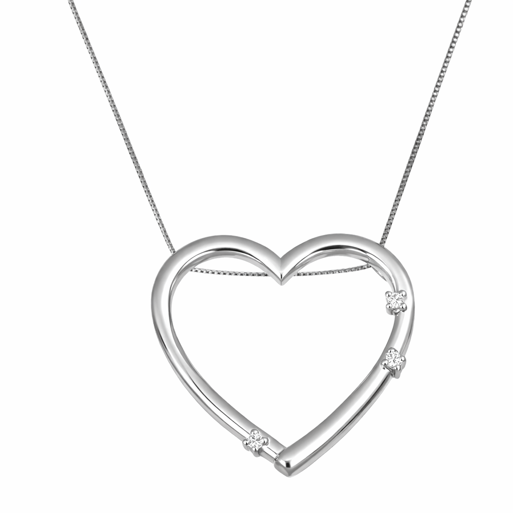 Collana con ciondolo a cuore in oro bianco 18 carati