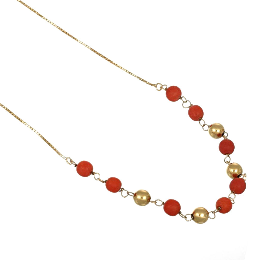 Collana - 18 carati Oro giallo Corallo
