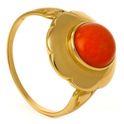 Anello - 18 carati Oro giallo Corallo