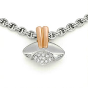 Collana con ciondolo - 18 carati Oro bianco, Oro rosa - 0.30ct. tw. Diamante (Naturale)