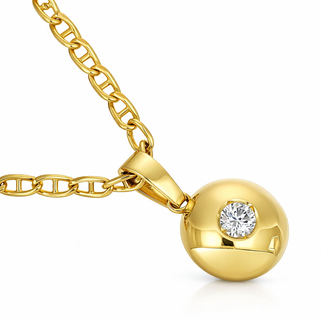 Collana con ciondolo - 18 carati Oro giallo - 0.14ct. tw. Diamante (Naturale)