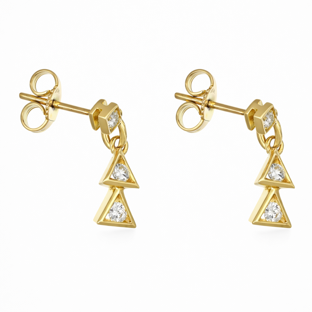 Orecchini - 18 carati Oro giallo - 0.18ct. tw. Diamante (Naturale)