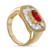 Anello - 18 carati Oro giallo - 3.10ct. tw. Rubino - Diamante