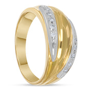 Anello - 18 carati Oro bianco, Oro giallo - 0.10ct. tw. Diamante (Naturale)