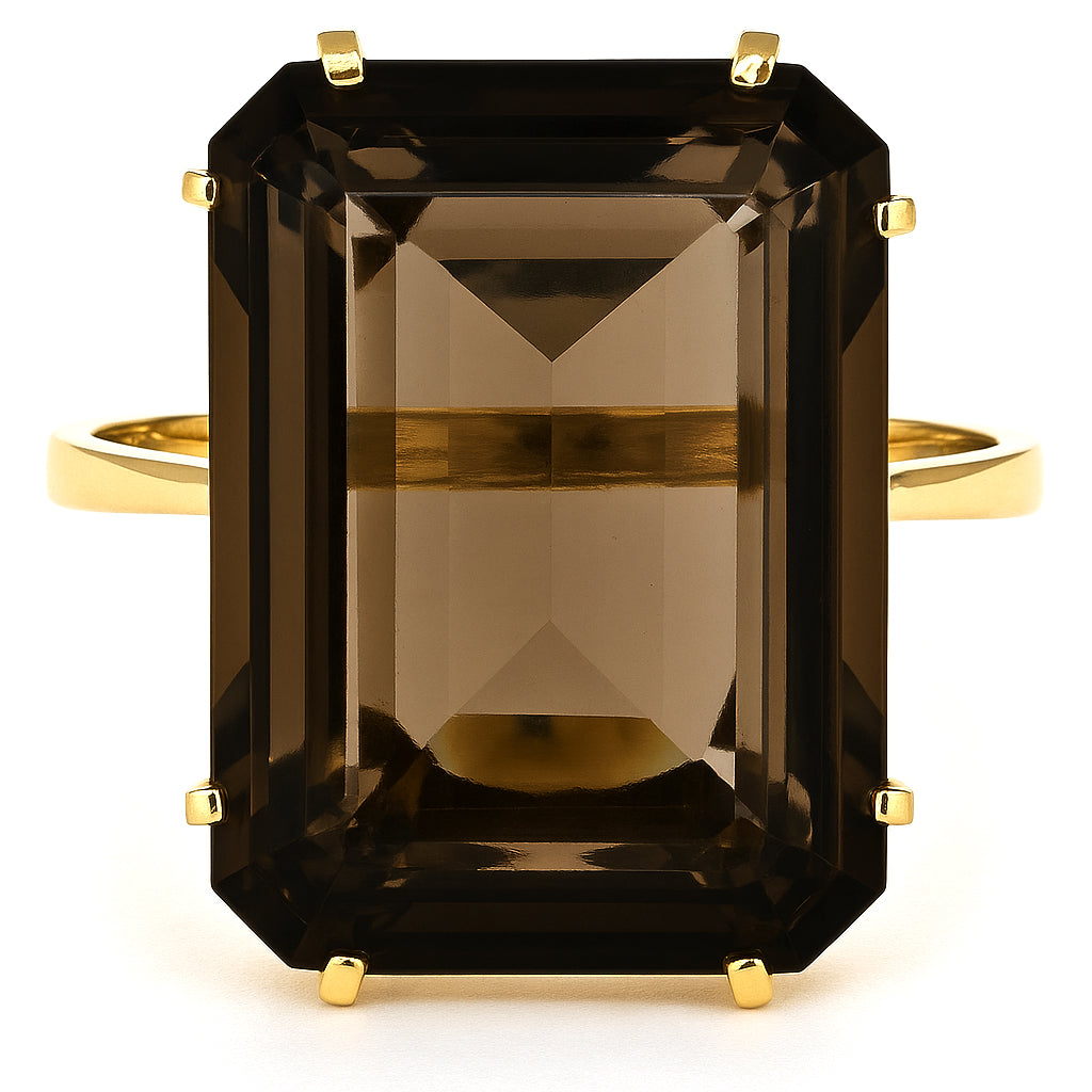 Anello - 18 carati Oro giallo - 8.75ct. tw. Quarzo