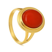 Anello - 18 carati Oro giallo Corallo