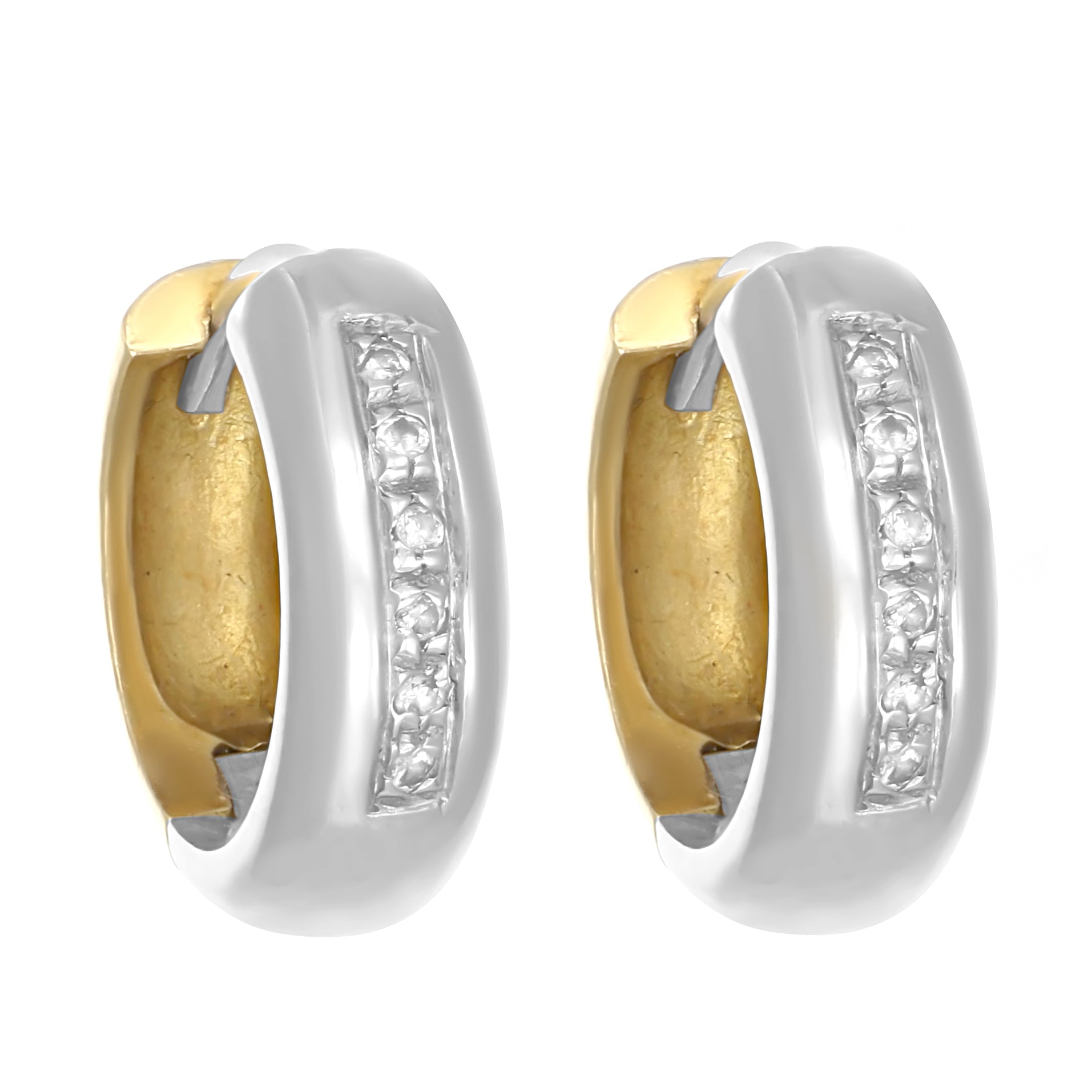 Orecchini - 18 carati Oro bianco, Oro giallo - 0.12ct. tw. Diamante (Naturale)