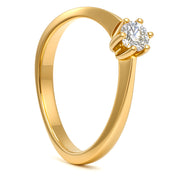 Anello - 18 carati Oro giallo - 0.25ct. tw. Diamante (Naturale)