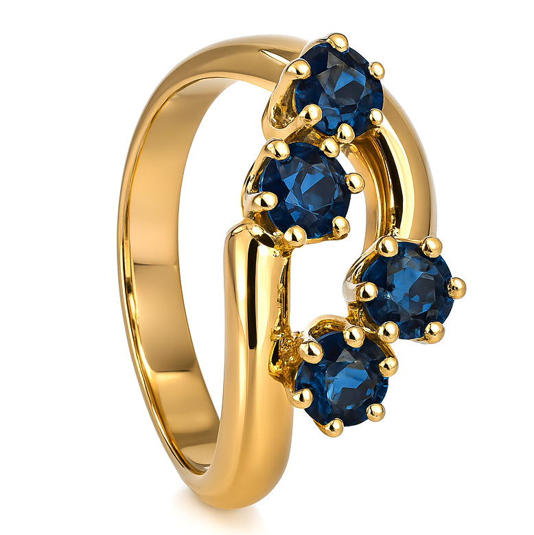 Anello - 18 carati Oro giallo - 0.50ct. tw. Zaffiro