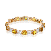 Bracciale - 14 carati Oro bianco, Oro giallo - 1.80ct. tw. Diamante (Naturale) - Quarzo citrino