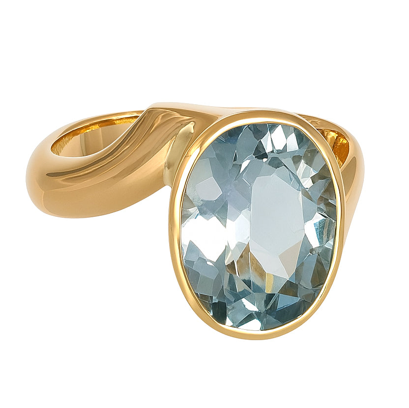 Anello - 18 carati Oro giallo - 5.00ct. tw. Topazio