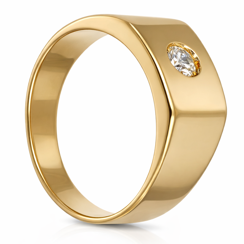 Anello - 18 carati Oro giallo - 0.20ct. tw. Diamante (Naturale)