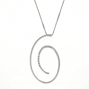 Collana con ciondolo - 18 carati Oro bianco - 0.05ct. tw. Diamante (Naturale)