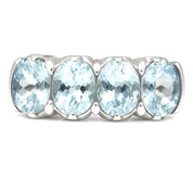 Anello - 18 carati Oro bianco - 5.00ct. tw. Acquamarina