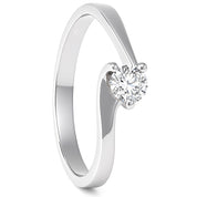 Anello - 18 carati Oro bianco - 0.15ct. tw. Diamante (Naturale)