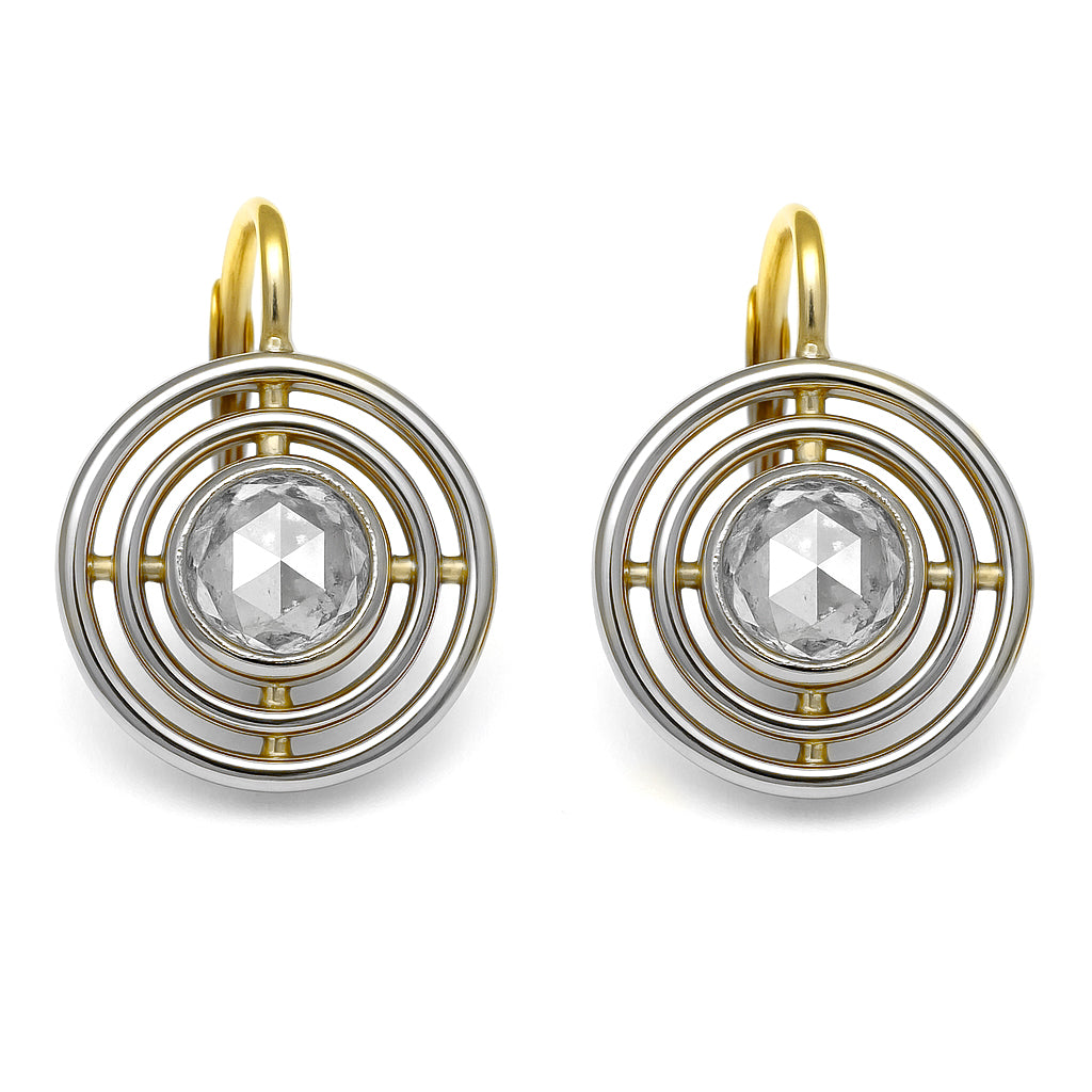 Orecchini - 18 carati Oro giallo, Argento - 1.20ct. tw. Diamante (Naturale)