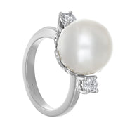 Anello - 18 carati Oro bianco - 0.40ct. tw. Diamante (Naturale) - Perla