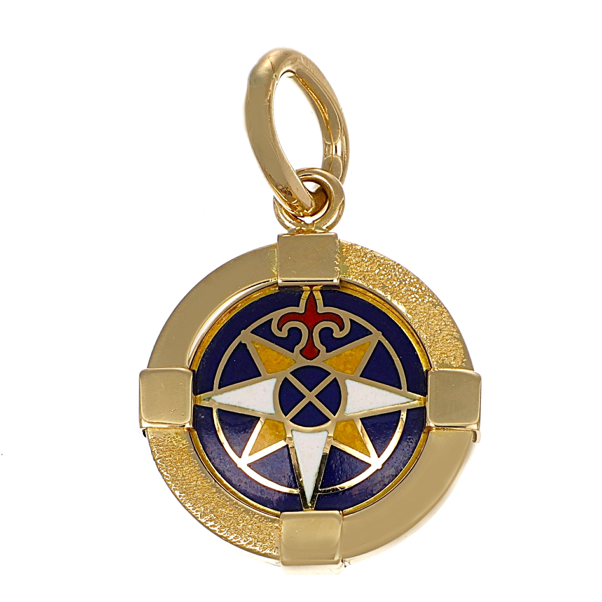 Ciondolo in Oro giallo 18 carati con superficie smaltata