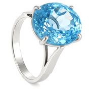 Anello in Oro Bianco 18 carati -Topazio