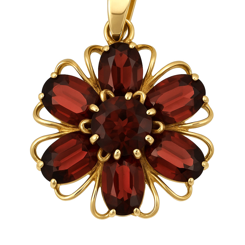 Ciondolo - 18 carati Oro giallo - 3.95ct. tw. Granato