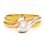 18 carati Oro Giallo, Oro bianco, Oro rosa - Anello - 0.10 ct Diamante