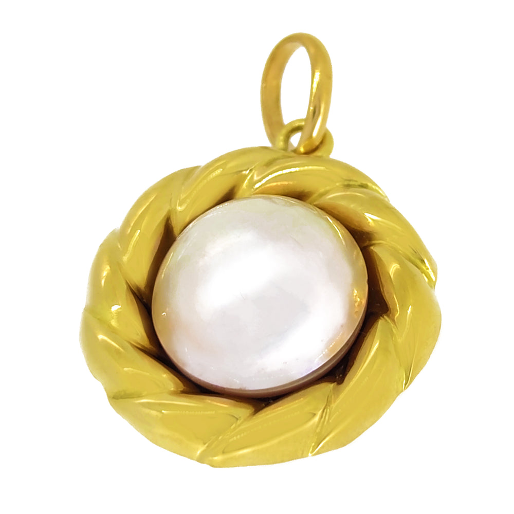18 carati Oro Giallo - Ciondolo - Perla Mabè 14.54 mm