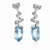 Orecchini - 18 carati Oro bianco - 3.62ct. tw. Acquamarina - Diamante