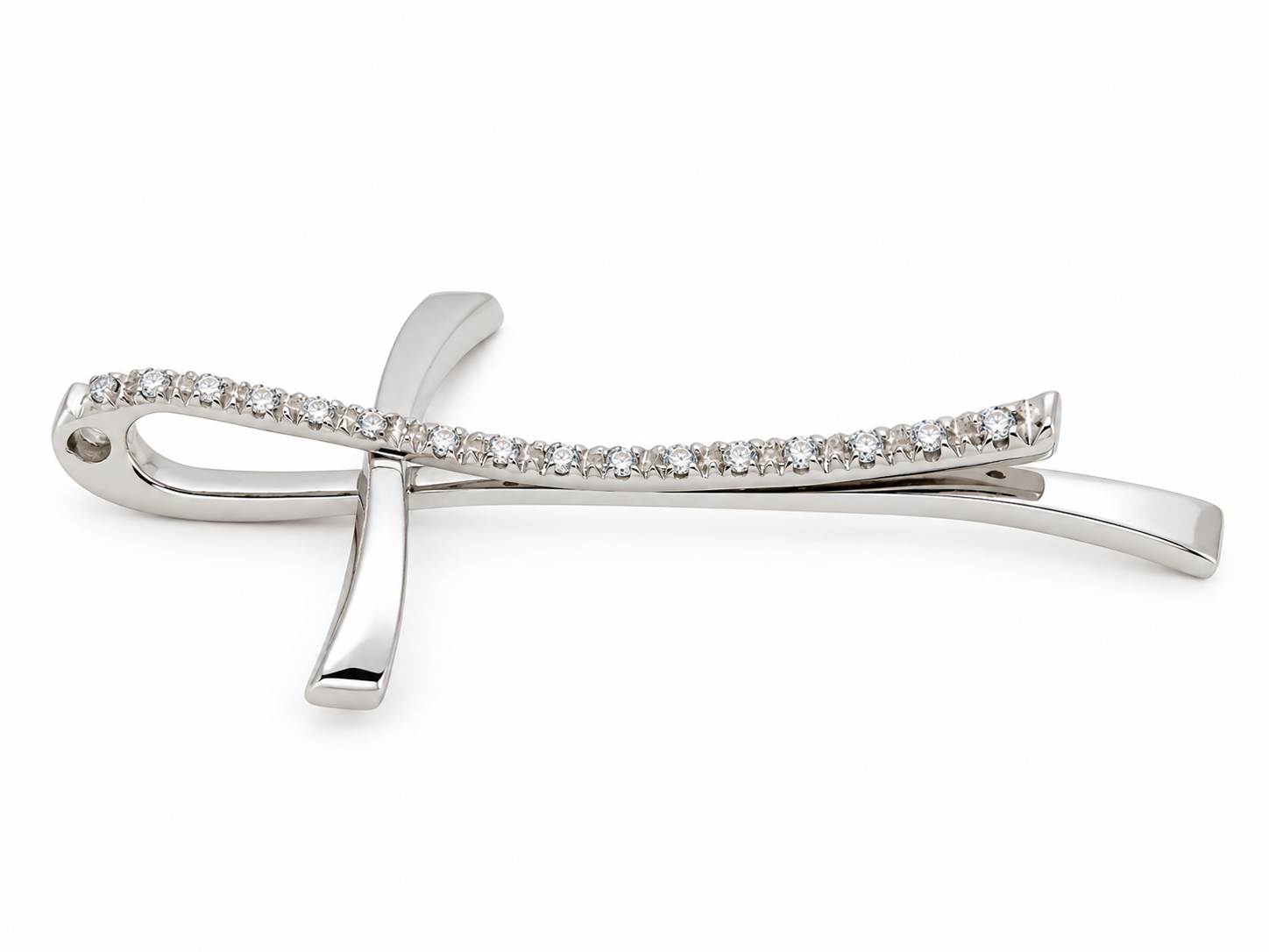 Ciondolo - 18 carati Oro bianco - 0.25ct. tw. Diamante (Naturale) - Made in Italy - HandMade