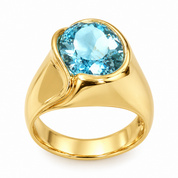 Anello - 18 carati Oro giallo - 7.00ct. tw. Topazio - Made in Italy - Handmade