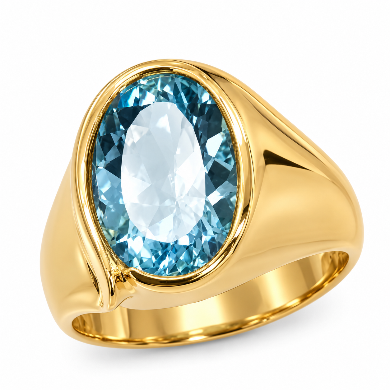 Anello - 18 carati Oro giallo - 7.00ct. tw. Topazio - Made in Italy - Handmade