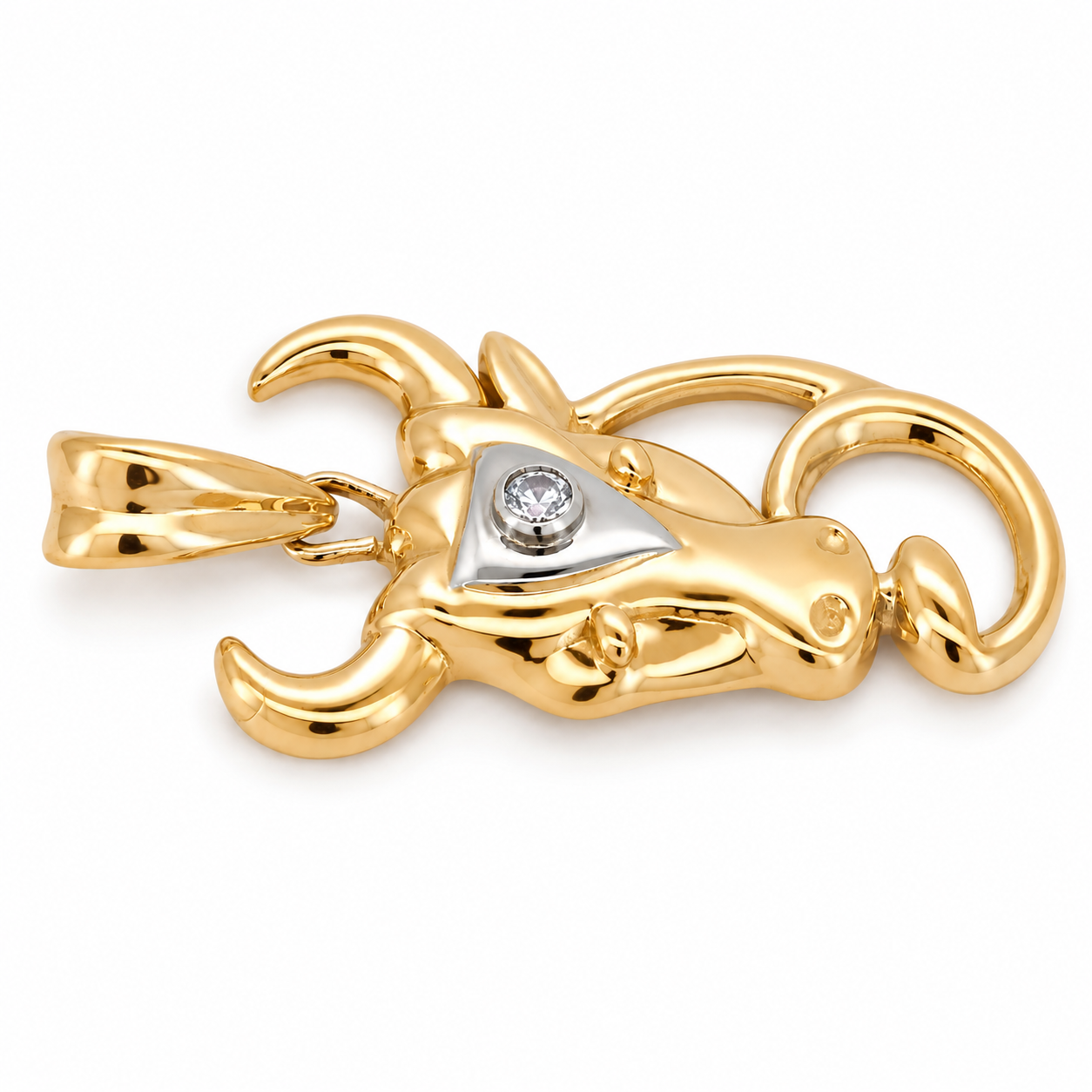 Ciondolo - 18 carati Oro giallo, Oro bianco - 0.03ct. tw. Diamante (Naturale) - Made in Italy - HandMade