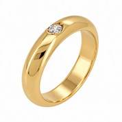 Anello - 18 carati Oro giallo - 0.07ct. tw. Diamante (Naturale) - Made in Italy - Handmade
