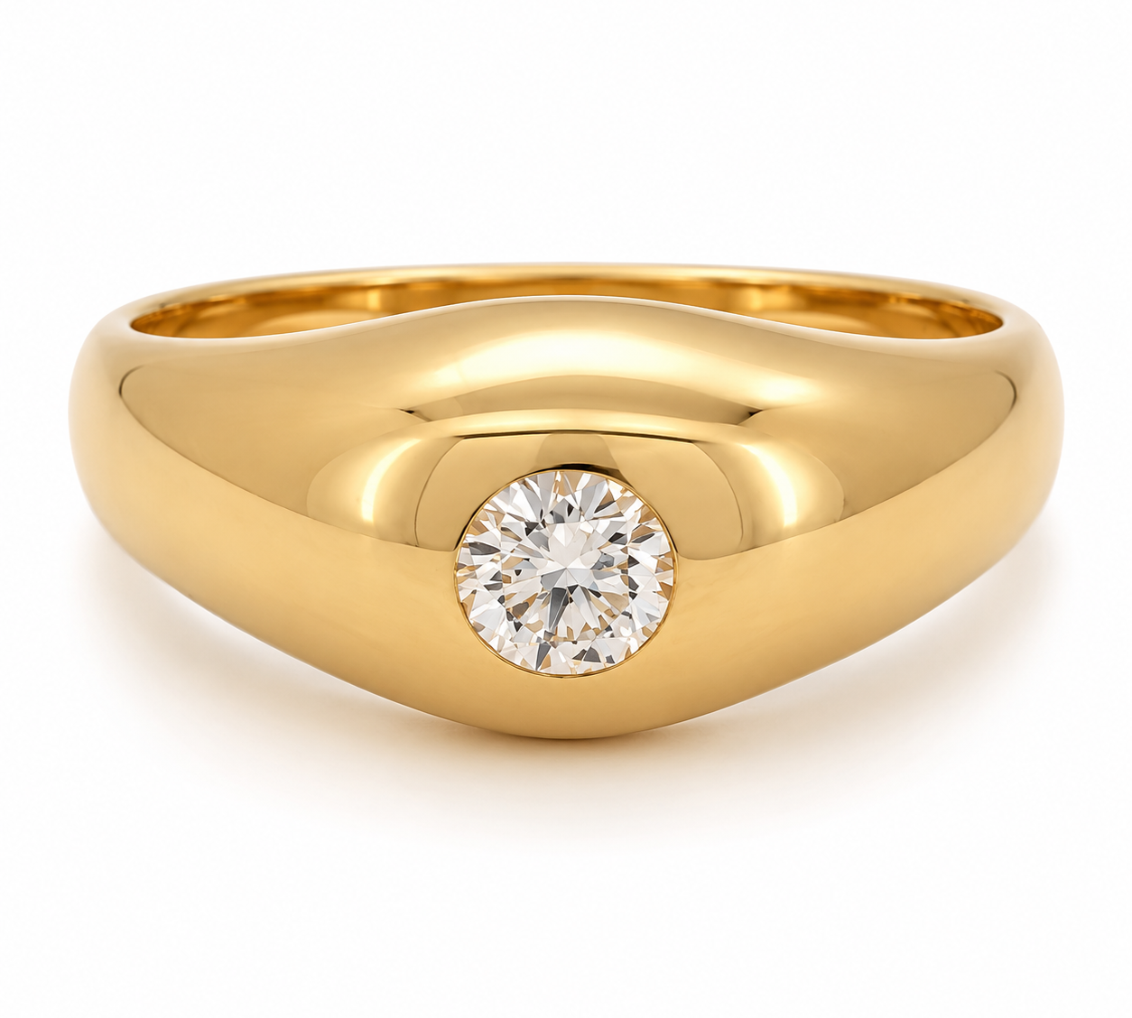 Anello - 18 carati Oro giallo - 0.40ct. tw. Diamante (Naturale) - Made in Italy - Handmade