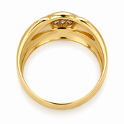 Anello - 18 carati Oro giallo, Oro bianco - 0.10ct. tw. Diamante (Naturale) - Made in Italy - Handmade