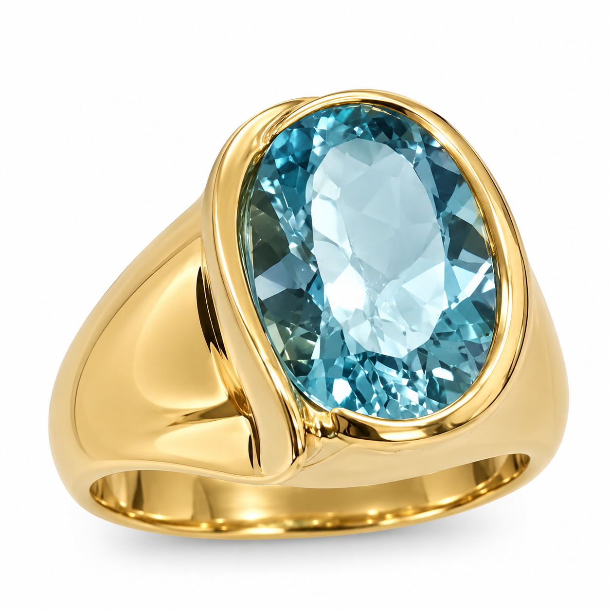 Anello - 18 carati Oro giallo - 7.00ct. tw. Topazio - Made in Italy - Handmade