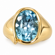 Anello - 18 carati Oro giallo - 7.00ct. tw. Topazio - Made in Italy - Handmade