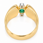 Anello - 18 carati Oro giallo - 0.40ct. tw. Smeraldo - Diamante - Made in Italy - Handmade