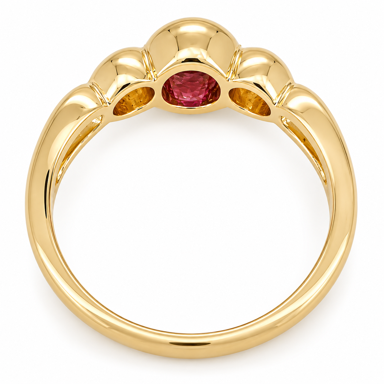 Anello - 18 carati Oro giallo - 0.50ct. tw. Rubino - Diamante - Made in Italy - Handmade